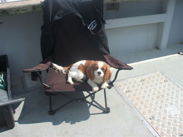 Caleigh out in the boat.