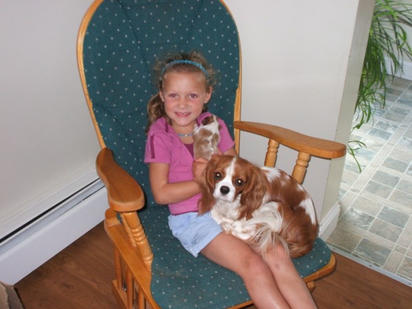 Casey and her puppy with a friend of ours.